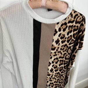 SHEIN Leopard and Neutral Top Size: Medium
